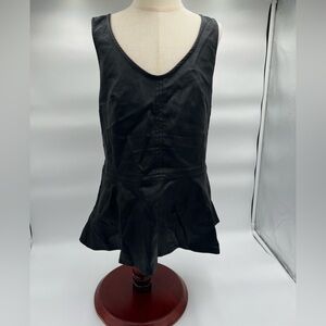 GUESS Black Faux Leather Tank Top